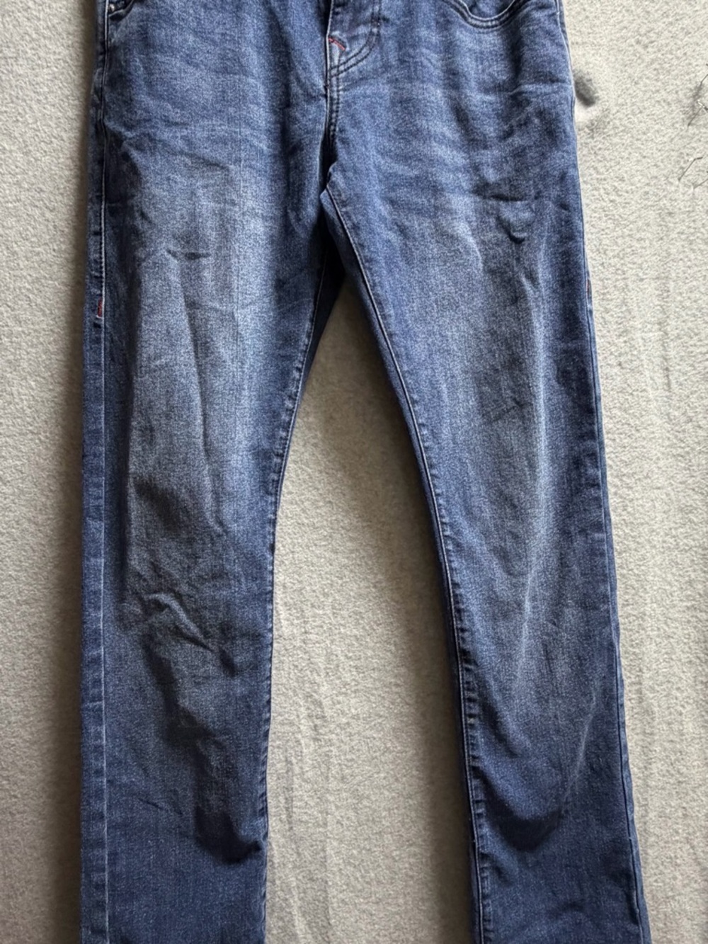 True Religion Men's Slim Jeans in Washed Blue Denim